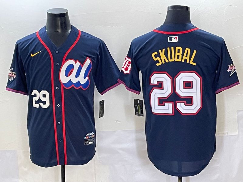 Men 2025 Detroit Tigers #29 Skubal Drak Blue All star Nike MLB Jersey style 3